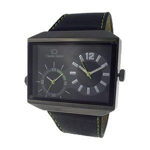 Charles Delon Casual Style Black/Green Watch